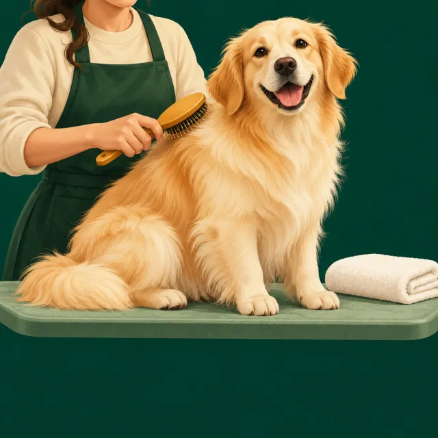 Pet grooming illustration