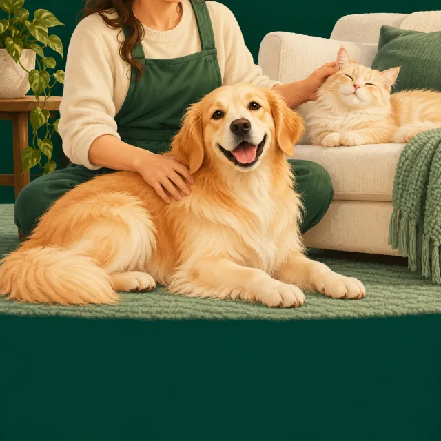 Illustration of pets and pet care